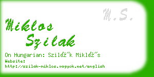 miklos szilak business card